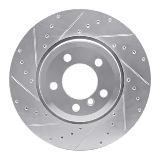 R1 Concepts EDZ-31076L Brake Rotor Drilled and Slotted Silver